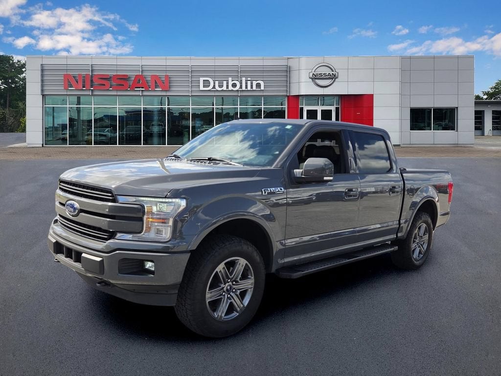 2020 Ford F-150 LARIAT in Gray — front three-quarter view