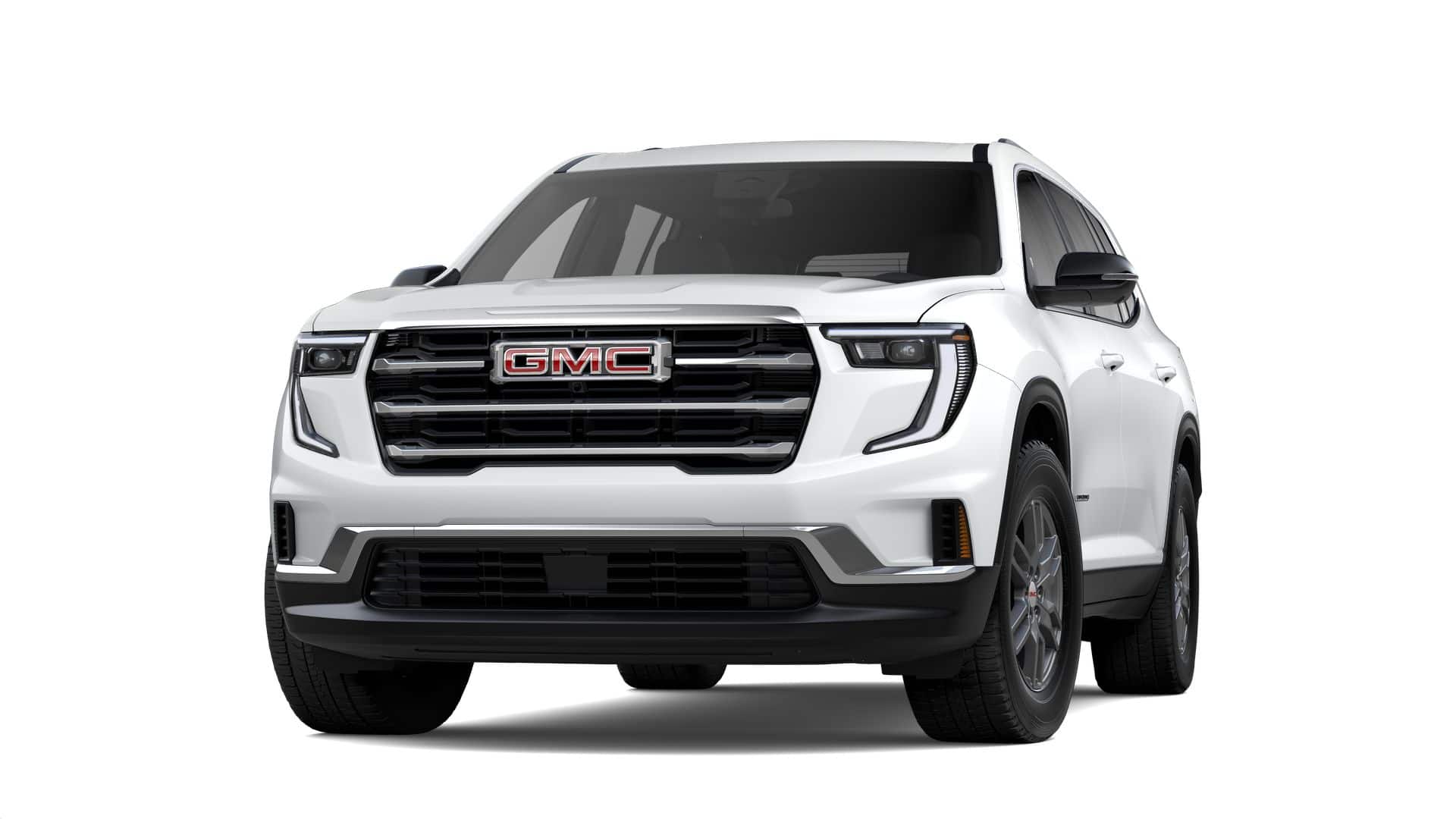 2026 GMC Acadia Elevation in Summit White — front three-quarter view