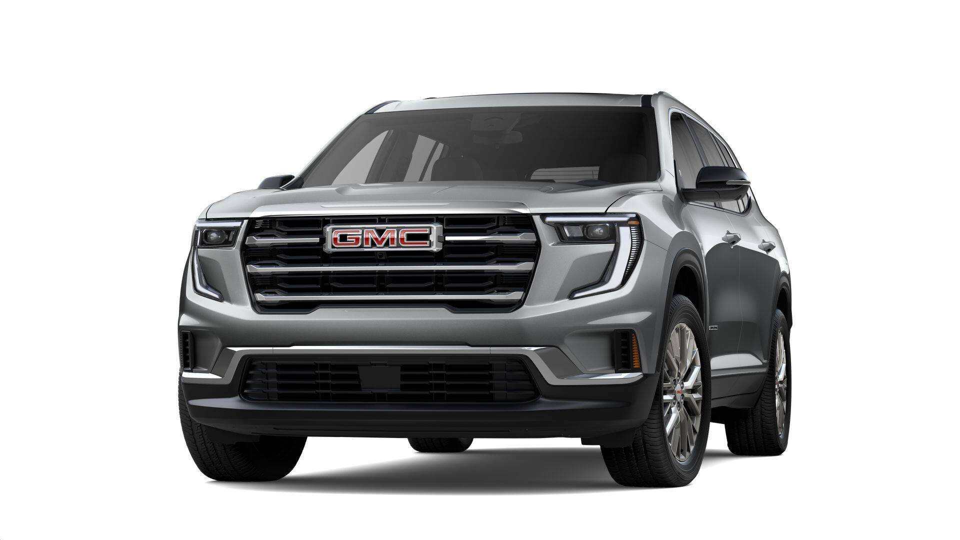 2026 GMC Acadia Elevation in Sterling Metallic — front three-quarter view