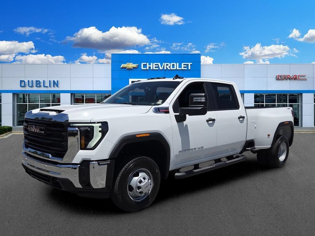 2026 GMC Sierra 3500 HD Pro DRW in Summit White — front three-quarter view