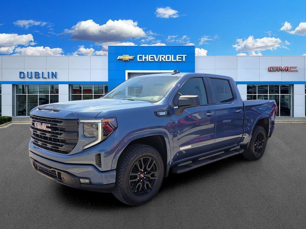 2026 GMC Sierra 1500 Elevation in Downpour Metallic — front three-quarter view