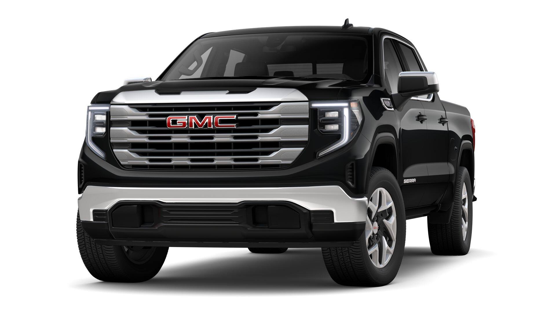 2026 GMC Sierra 1500 SLE in Onyx Black — front three-quarter view