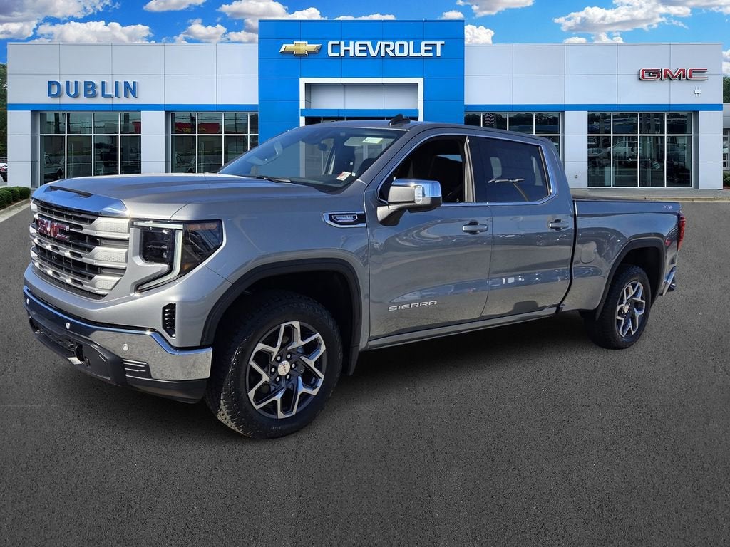 2026 GMC Sierra 1500 SLE in Sterling Metallic — front three-quarter view