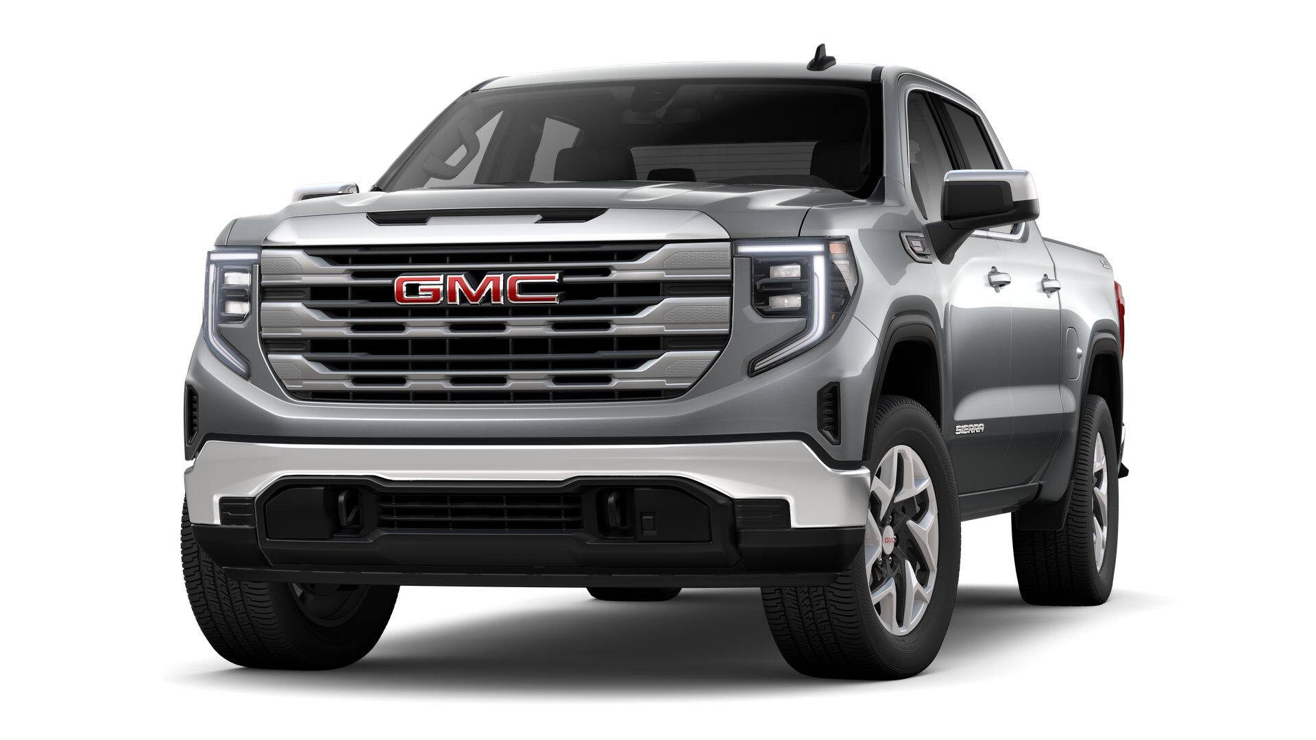 2026 GMC Sierra 1500 SLE in Sterling Metallic — front three-quarter view