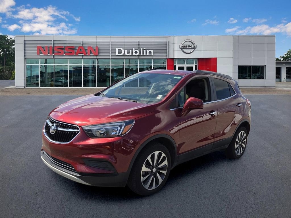 2022 Buick Encore Preferred in Cinnabar Metallic — front three-quarter view